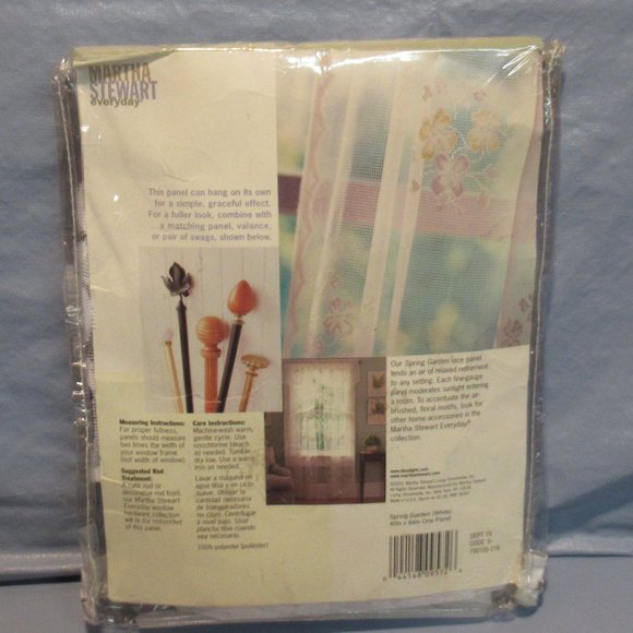 Martha Stewart Everyday Lace Spring Garden Curtain 40"x84" 1 Panel NIP - Picture 2 of 3